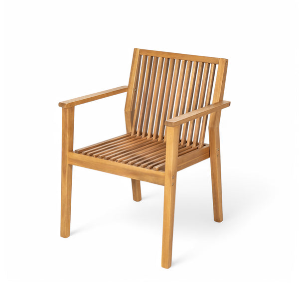 English Elm Christopher Knight Home® - 5-Piece Acacia Wood Outdoor Dining Set with Slatted Tabletop, Removable Cushions, Durable Craftsmanship Natural,Teak N779P269291N_N779P234497N-2