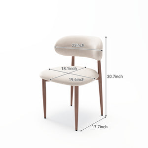 English Elm Dining Chair Set with Wood Grain Metal Frame Upholstered Seat Modern Farmhouse Kitchen Cream W3316P449686