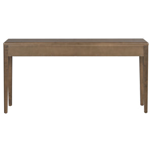 English Elm U_style Oak Veneer Console Table with Three Wave Drawers for Entryway or Foyer Brown N711P401926D