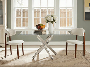 English Elm Dining Chairs Set of Two with Linen Cushions and Iron Legs for Farmhouse Kitchens Beige,Walnut W3590P457160