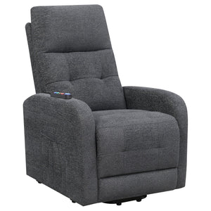 English Elm Lyle Charcoal Power Lift Massage Chair with Heat, USB Remote, Gel Memory Foam & Dual Storage Pockets B062P333409