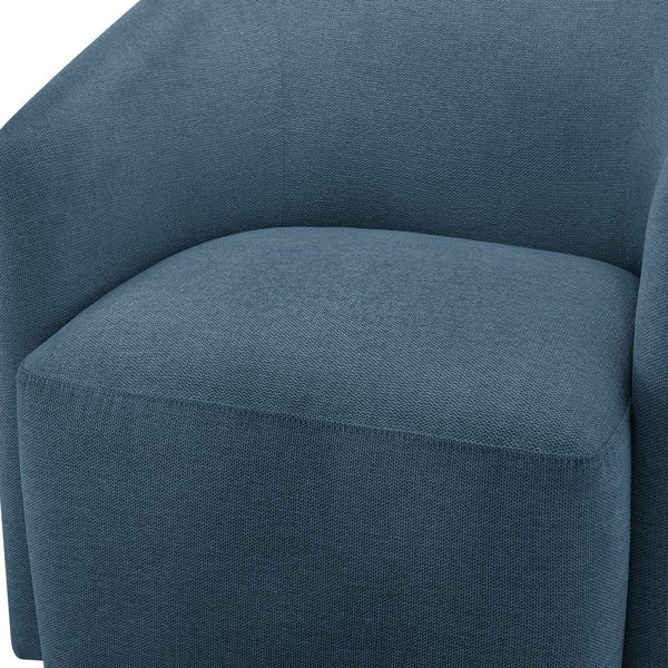 English Elm Ardena Durable Blue Swivel Barrel Chair – Commercial-Grade Fabric, Pocket Coil Seat, 360° Swivel Comfort B050P322593