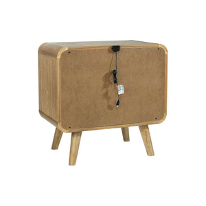English Elm 2-drawer Nightstand with Built-in Usb Ports Ash Veneer Mid-century Bedroom Storage B016P460579