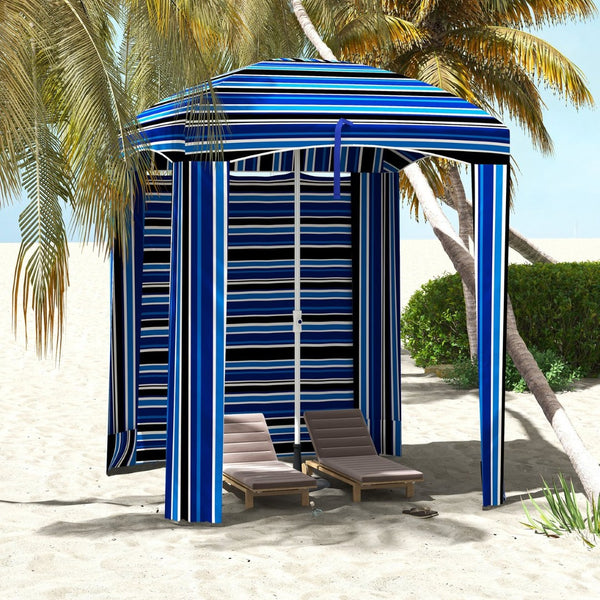 English Elm Outsunny 5.9' Portable Beach Umbrella Cabana With Walls & Vents - Ultimate Sun Protection & Privacy W2225P174270-GIGA