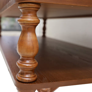 English Elm Mirrored Console Table Silver Glam Entryway Piece with Geometric U Base and Etched Detail Antique Brown W1445P370477