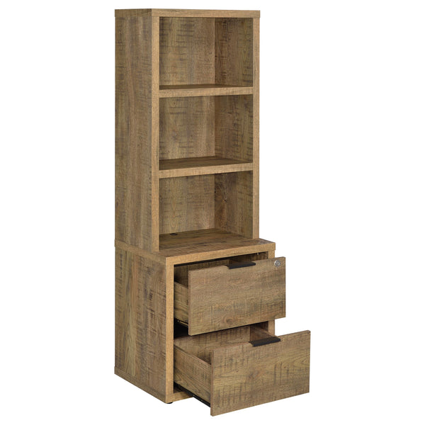 English Elm Geary Mango 3-Shelf Bookcase with Lockable Top Drawer, USB Port, Engineered Wood, Display & Secure Storage B062P375563