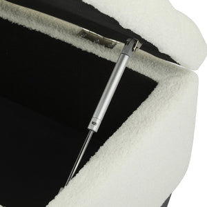 English Elm Christopher Knight Home® - Ottoman tufted storage bench with boucle cushion, diamond stitch elegance, soft-close lid, sturdy legs White N779P294331W