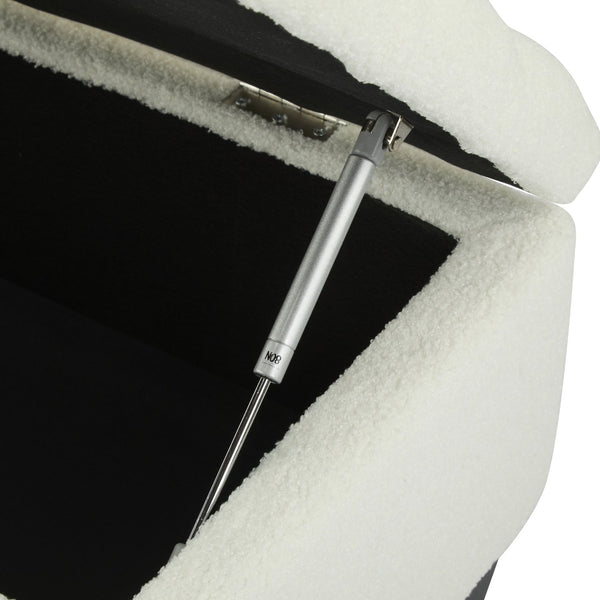 English Elm Christopher Knight Home® - Ottoman tufted storage bench with boucle cushion, diamond stitch elegance, soft-close lid, sturdy legs White N779P294331W