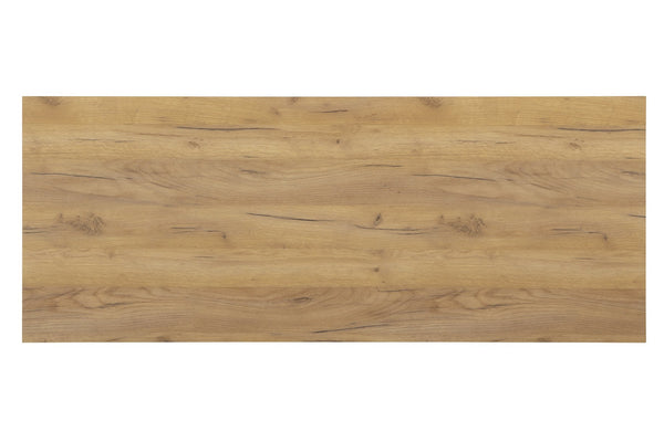 English Elm Golden Oak Desk with 4 Storage Shelves, Metal Accents & Open Space-Saving MDF Design for Home Office B2699P237457