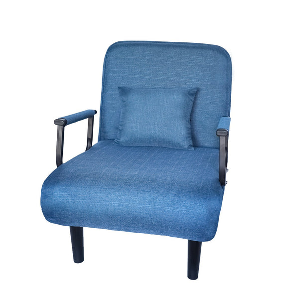 English Elm Folding Linen Sofa Chair Converts to Bed for Studio Apartment Small Space Living W2710P227965