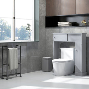 English Elm kleankin Over Toilet Storage Cabinet Gray — Space-Saving 4 Cubbies, Adjustable Shelf, Sliding Top Doors, Durable MDF (35" W x 41" H) W2225P173965