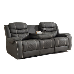 English Elm Auto Three Seat Manual Reclining Sofa Microfiber Nail Head Trim Living Room W3900P503549