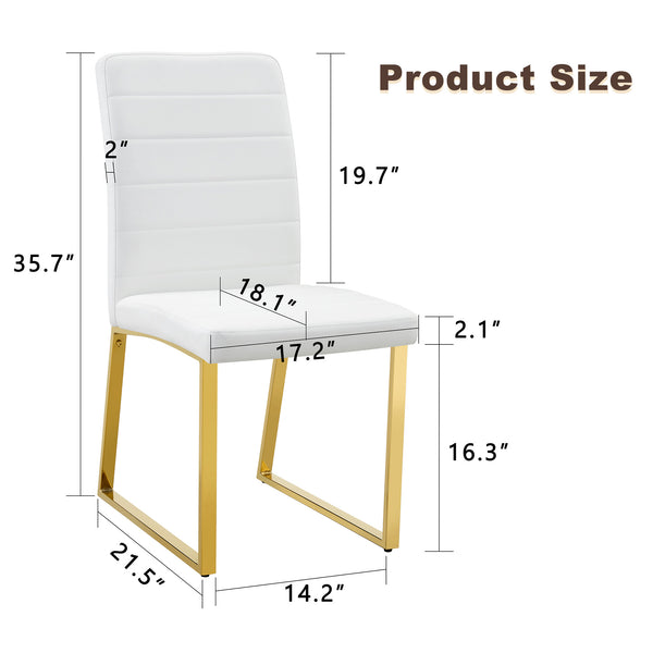 English Elm 6-pack Pu Leather Dining Chairs with Iron Frame and Thick Foam Cushion for Home or Office W2920S00100