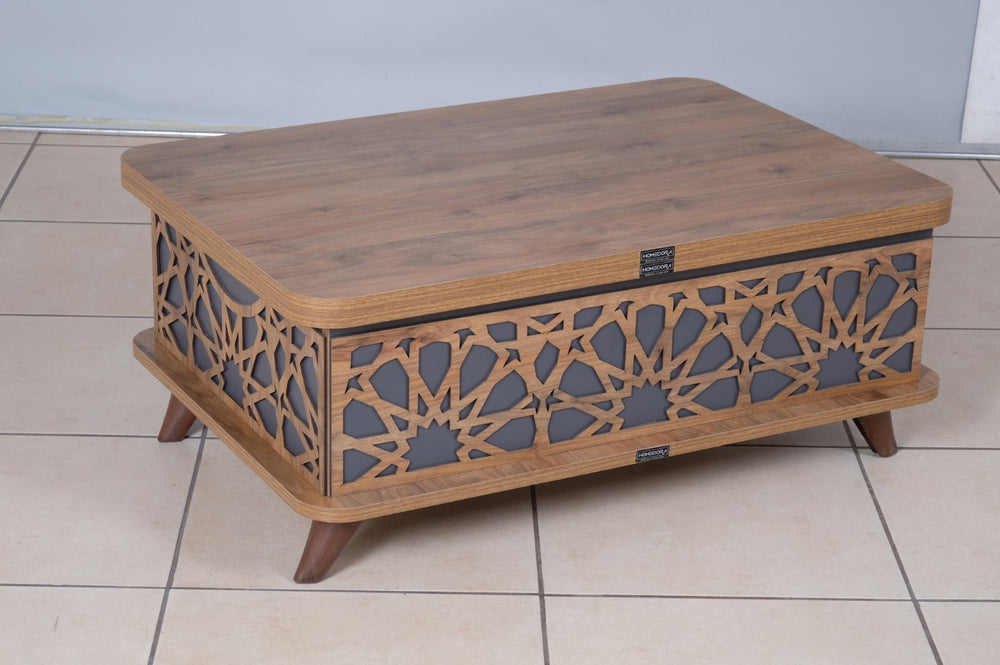 English Elm Rio Smart Adjustable Height Coffee Table - Modern Anthracite Centerpiece With Storage & Style B029P206615-GIGA