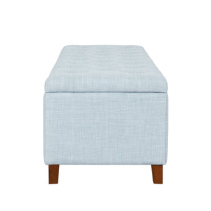 English Elm Shandra Tufted Top Upholstered Storage Bench Light Blue with 44.5" Interior, 400lb Capacity Elegance B035P341160