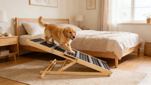 English Elm 2026 Adjustable Pet Ramp for Sofa Six Height Levels Grip Fabric Small Dogs W2641P460038