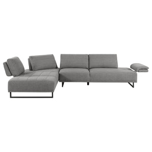 English Elm Harnal Taupe L-Shape Sectional Sofa with Pocket Coil Seating, Plush Back Pillows & Extendable Armrest for Luxurious Comfort and Style B062S01152