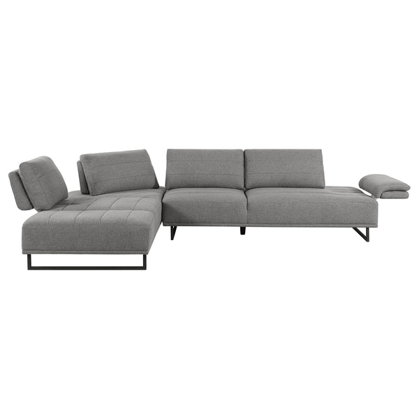 English Elm Harnal Taupe L-Shape Sectional Sofa with Pocket Coil Seating, Plush Back Pillows & Extendable Armrest for Luxurious Comfort and Style B062S01152