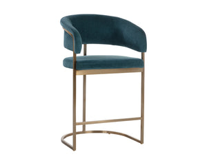 Sunpan Marris Barstool: Modern Elegance Meets Timeless Design in Luxurious Faux Leather and Steel Finish Gold / Danny Teal