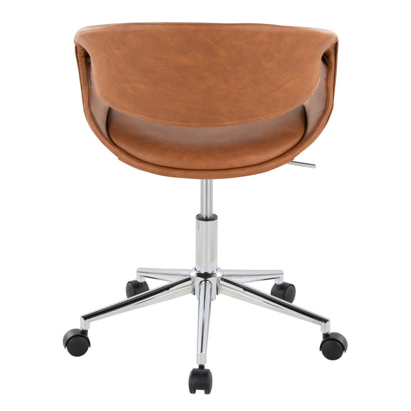 English Elm Task Chair with Chrome Five Star Base Grey Fabric Seat for Modern Home Office Use Camel,Chrome B202P474182