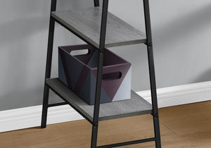 English Elm Computer Desk with 3-Tier Open Shelves, Industrial Sawhorse Legs, Space-Saving 48" Workstation Grey 51 L x 26 W x 5 H B2710P219813