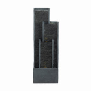 English Elm 40 Inch Outdoor Cascading Resin Fountain with Warm Led Lights for Patio Garden W853P412656
