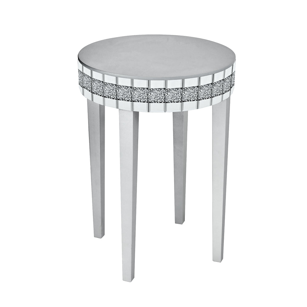 English Elm Artisanal Round Mirror Breakfast Table - Space-Saving Bistro-Style Design For Modern Living Spaces N842P304339S