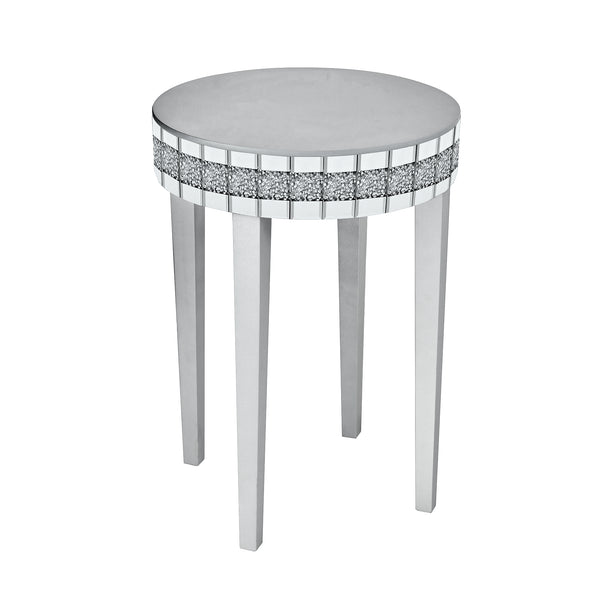 English Elm Artisanal Round Mirror Breakfast Table - Space-Saving Bistro-Style Design For Modern Living Spaces N842P304339S