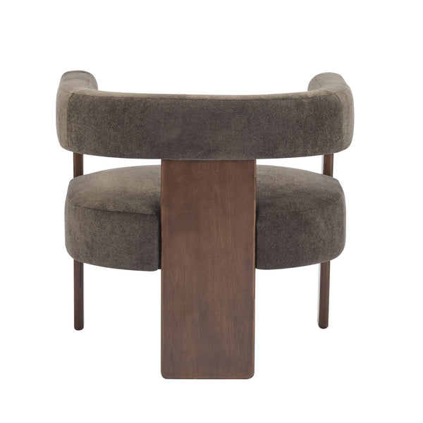 English Elm Christopher Knight Home® - Modern Velvet Upholstered Accent Arm chair with Barrel Back Design, Luxurious Velvet Comfort & Curved Legs Dark Brown,Walnut 29.5 L x 25.5 W x 14.5 H N776P205886D