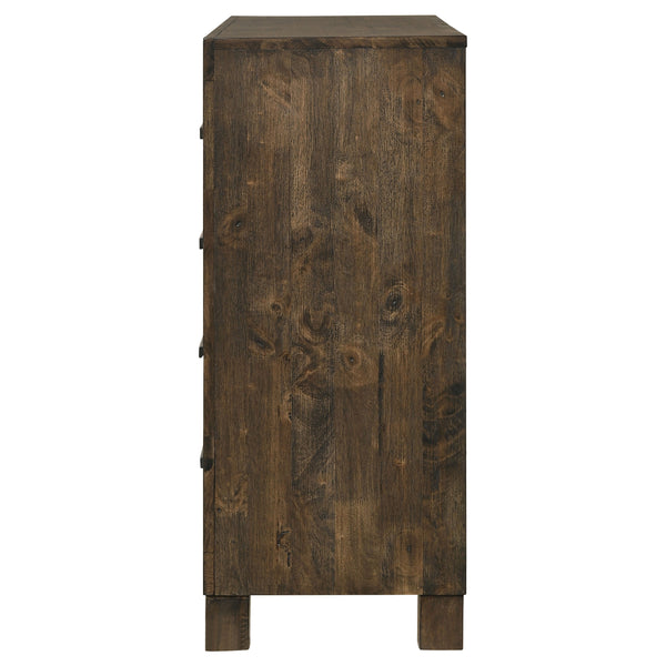 English Elm Bren Eight Drawer Rustic Dresser Wire Brushed Rubberwood Grain Farmhouse Bedroom Storage B062P451983