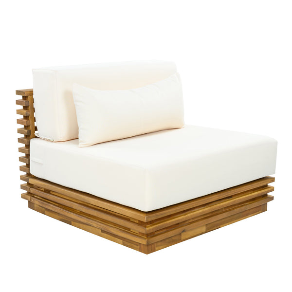 English Elm Oversized Acacia Wood Patio Club Chair and Table Set for Garden or Poolside N768P392778N