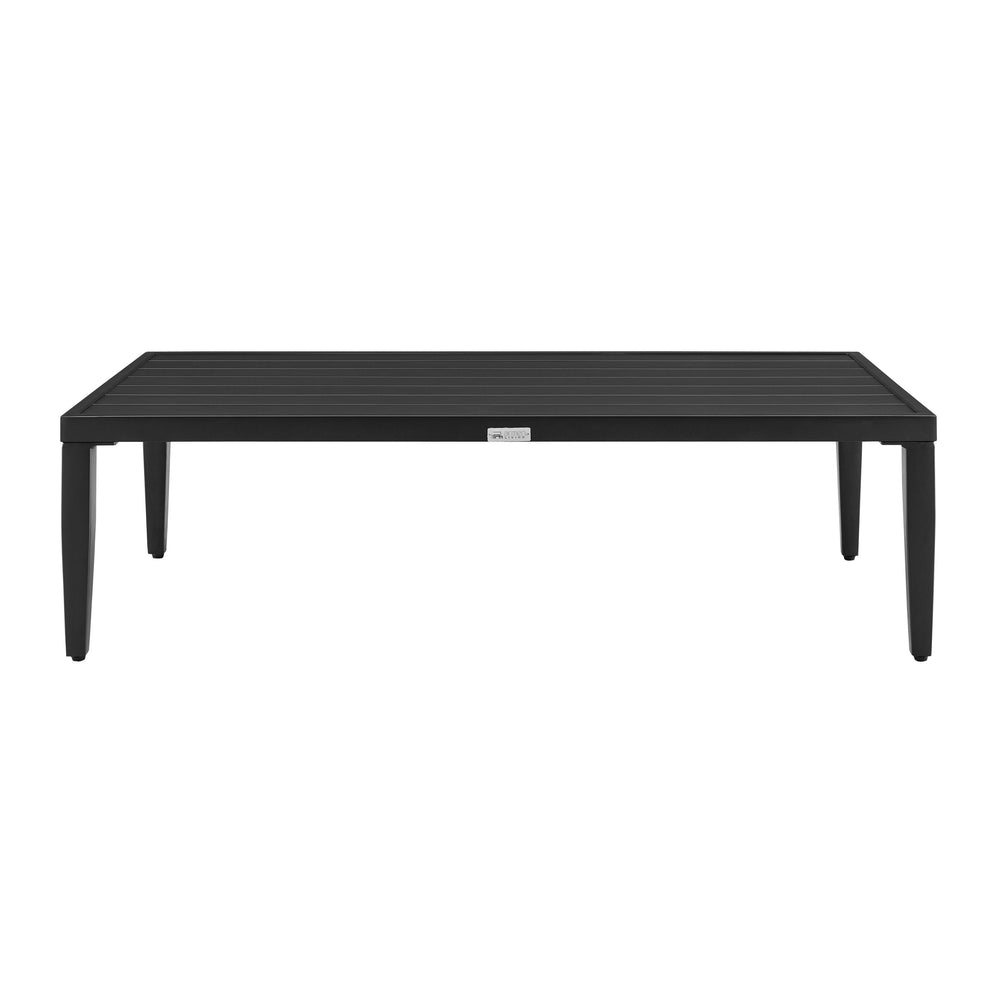 English Elm Aravine Lightweight Aluminum Outdoor Coffee Table in Black — All-Weather, Rust-Resistant, Low-Maintenance Elegance B2736P354365