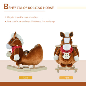 English Elm Qaba Giraffe Plush Toddler Rocking Ride on Toy with Sound and Safety Belt W2225P200532