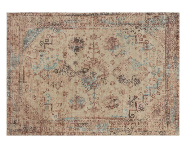 Sunpan Zagora Loom-Knotted Rug - Luxuriously Soft Viscose, Artisan Crafted with Unique Patterns for Your Home Rust
