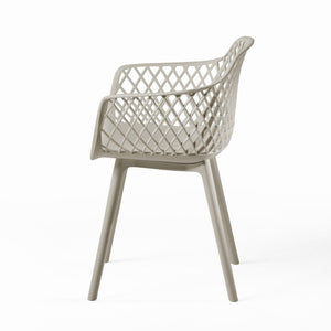 English Elm Poppy Outdoor Dining Chairs Set of 2 Diamond Mesh Geometric Modern Patio Seating Camel N776P414399C