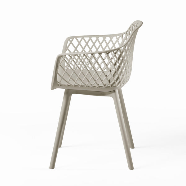 English Elm Poppy Outdoor Dining Chairs Set of 2 Diamond Mesh Geometric Modern Patio Seating Camel N776P414399C