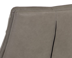 Sunpan Keller Swivel Lounge Chair - Luxurious Mid-Century Modern Design with Genuine Italian Leather Comfort Missouri Stone Leather