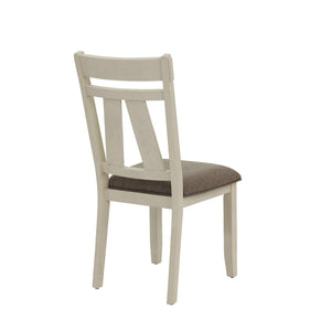 English Elm Set of 2 Polyfiber Upholstered Dining Chairs with Tufted Cushioned Back and Solid Wood Frame, Durable Comfort Grey,White B016P226062