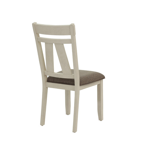 English Elm Set of 2 Polyfiber Upholstered Dining Chairs with Tufted Cushioned Back and Solid Wood Frame, Durable Comfort Grey,White B016P226062