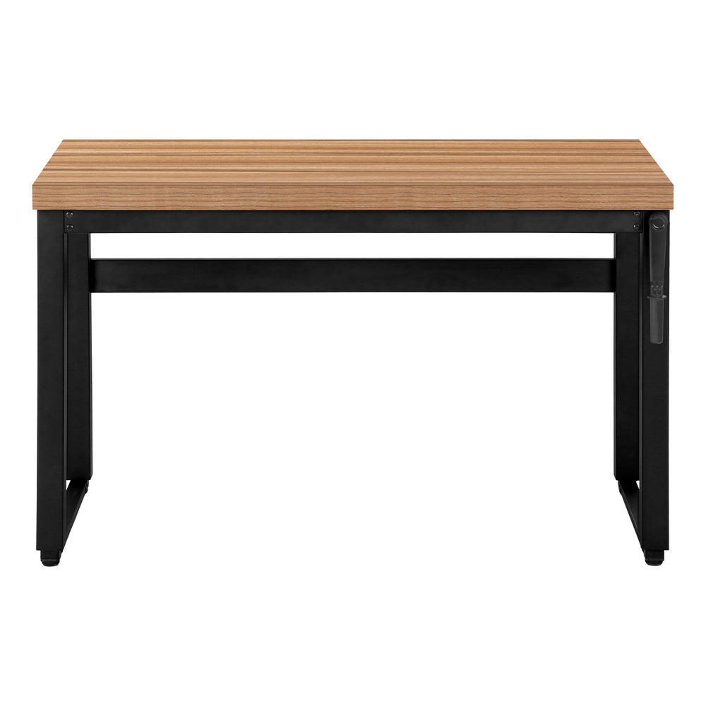 English Elm Computer Desk - Adjustable Height Standing Workspace For Home Office, Compact Modern Design, Brown B2710P219892