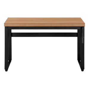 English Elm Computer Desk - Adjustable Height Standing Workspace For Home Office, Compact Modern Design, Brown B2710P219892