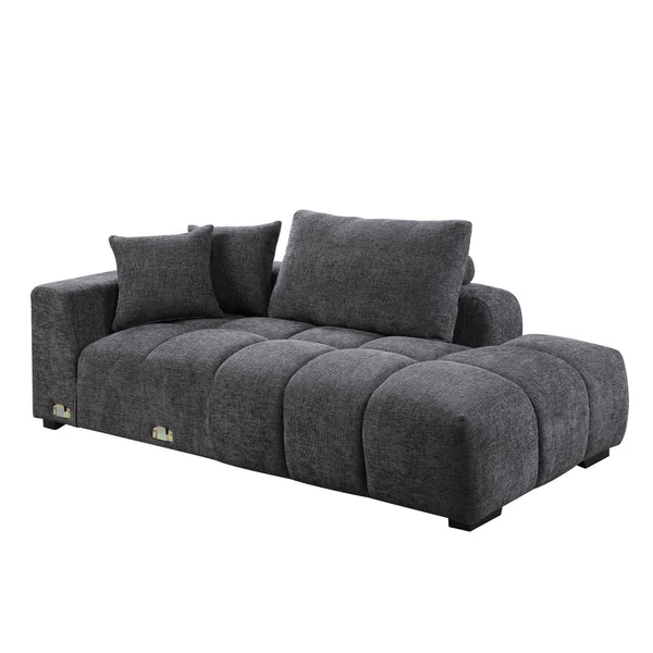 English Elm Chosen Chenille Sectional Sofa with Toss Pillows and Dual Chaises, Pocket Coil Seats, Durable Frame Gray 42.5 L x 83 W x 16.5 H B2726S00037