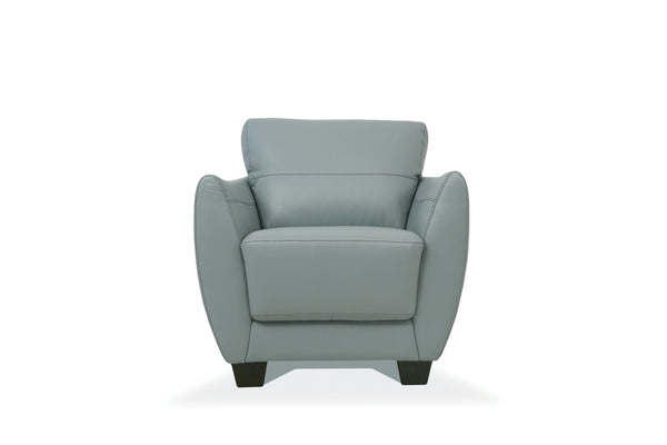 English Elm Valeria Italian Leather Accent Chair Solid Wood Frame Contrast Stitching Flared Arms B2726P418641