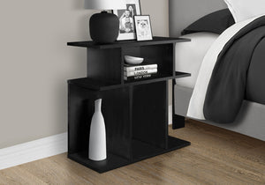 English Elm Accent 3-Tier Black Accent Table with 6 Open Display Shelves — Modern Side End Nightstand Console B2710P219049
