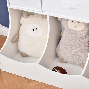 English Elm HOMCOM Kids Storage Bookcase Organizer with 8 Compartments & 3 Drawers, Stable MDF Shelf for Toys W2225P200500