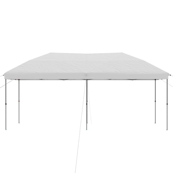 English Elm Outsunny 10' X 19' Pop Up Canopy Tent With Easy Setup, Adjustable Height, Carry Bag For Events & Patio W2225P174200-GIGA