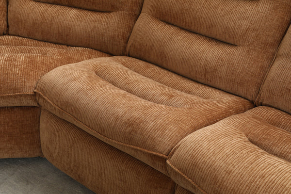 English Elm Emmy Orange Chenille Power Sectional Sofa with Console, USB Type-C/A, Wireless Charge, Zero Gravity Recline B2726S00396