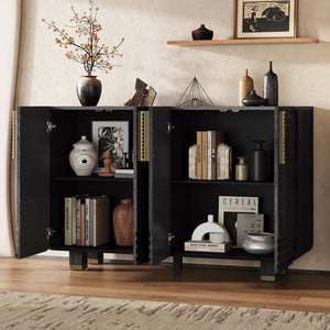 English Elm Trexm Vintage Fluted Sideboard with Soft Close Doors and Ash Wood Grain Finish N715P289209B