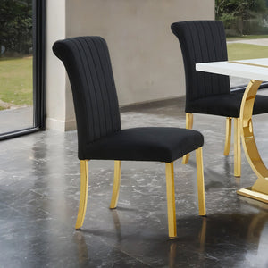 English Elm Contemporary Northall Arm Chair with Sleek Upholstery and Minimalist Profile for Modern Dining Spaces Black,Gold 26 L x 19 W x 17 H B2741P404863