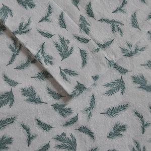 English Elm 4 Pieces Queen 100% Cotton Flannel Sheet Set - Cozy Pine Branch Print For Year-Round Comfort B035P381343